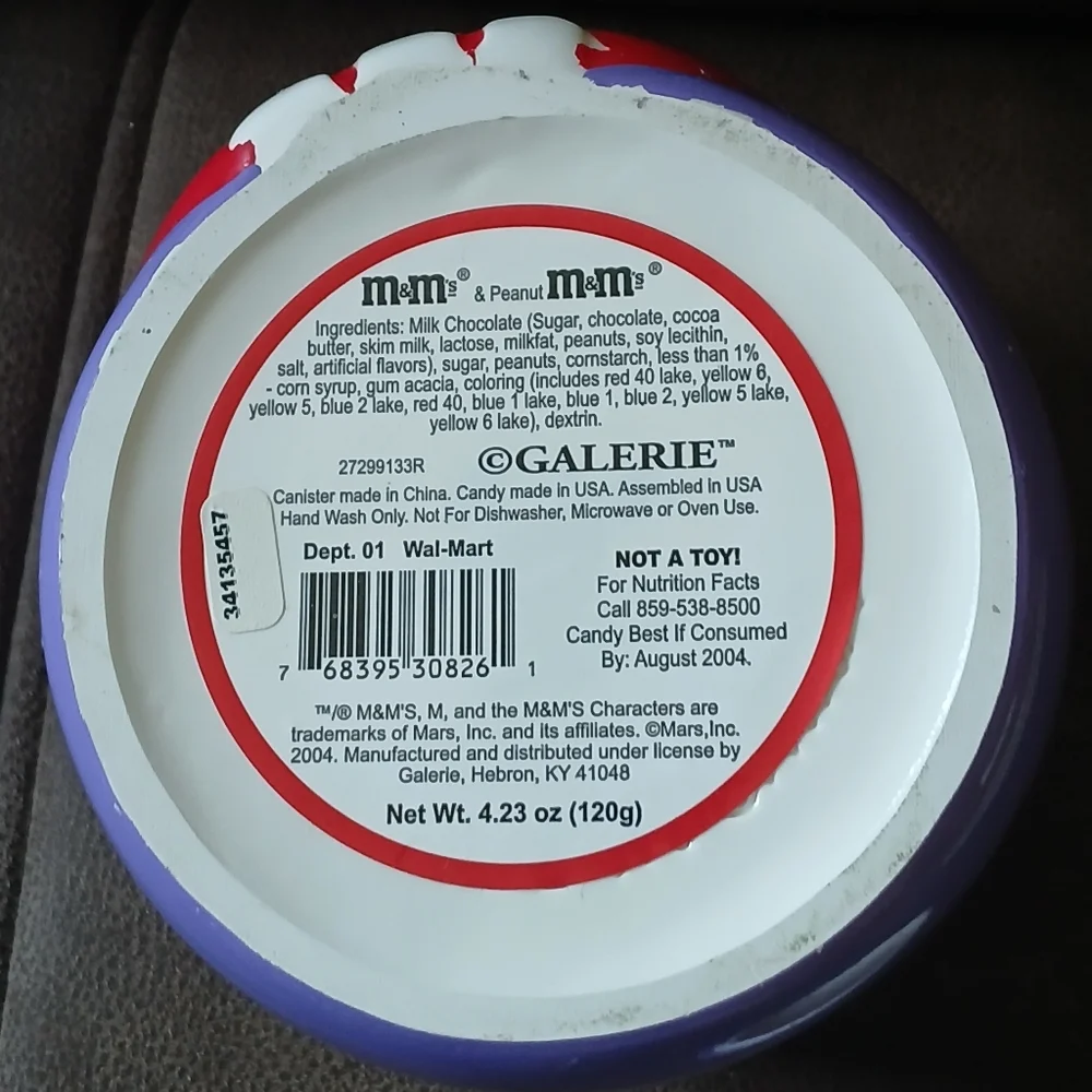 M&M's Red Character Purple Canister Food Storage Container
